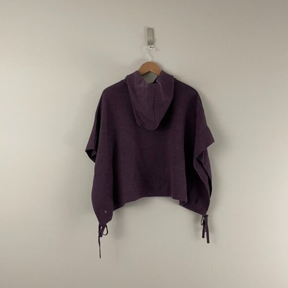 Lululemon All In A Day Hooded Poncho Sweater Black Cherry One Size - Picture 2 of 5